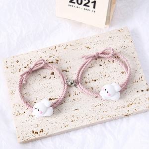 Lindas Pulseras Magnéticas de Osito y Conejito de Dibujos Animados, Pulseras de Perlas para Niños, Pequeñas Bandas Elásticas, Regalo Perfecto para Novio - Product Image 4