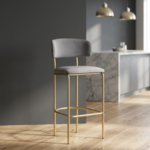 Tabouret de bar moderne en métal, chaise de comptoir rembourrée sans dossier, mobilier de salon pour îlot de cuisine, restaurant, salle à manger - Product Image 3
