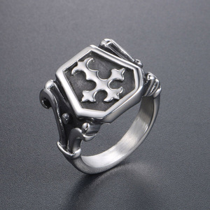 Men's Titanium Steel <b>Ring</b> Cross Design Geometric Shape Fashion Jewelry For Index Finger SA568 - Product Image 3