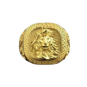 Lion Men's <b>Ring</b> Golden Square Animal Design Geometric Shape Gift Jewelry - Product Image 5