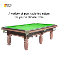 Table de billard commerciale 8 boules pour bar, club, salle de jeux, 8ft 9ft, ardoise bleue, style snooker en bois massif