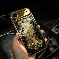 Coque arrière pour iPhone 17 Air, motif Pixiu Or Noir, texture pièce de monnaie rétro, étui porte-bonheur chinois, impression d'image personnalisée disponible