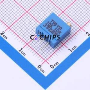 Résistance/potentiomètre réglable T93YA103KT20 SIP-3P, résistance 9,7x5mm 10kOhm 10% 500mW 100ppm/ ℃ - Product Image 1
