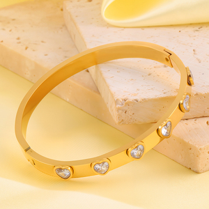 Sang trọng colour tim Zircon Vàng Vòng Đeo Tay Thép không gỉ đồ trang sức bracciali Uomo xỉn màu miễn phí lấy cảm hứng từ Bangles trang sức phụ nữ - Product Image 4