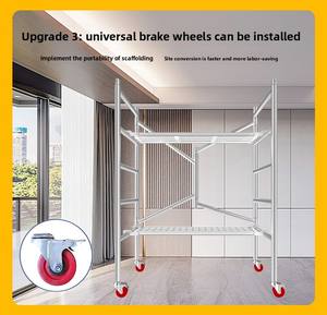 Perancah Lipat Mobile yang Dapat Disesuaikan untuk Konstruksi, Perancah Logam Portabel dengan Roda - Product Image 3