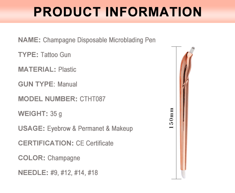 CTHT087 Stylo de microblading jetable de luxe Champagne
