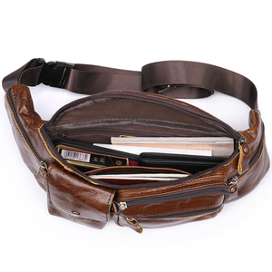 MARRANT Echt leder Herren Brusttasche Leder Wasserdichte Gürtel tasche Gürtel tasche für Männer Taille Brust Sling Umhängetaschen - Product Image 4