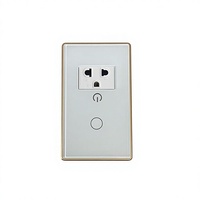 Prise intelligente Wi-Fi US en verre et métal, tactile, pour maison connectée, sans fil neutre, contrôle à distance par application, interrupteur mural 1 gang, compatible Google Alexa
