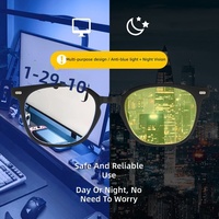 QSKY 007 Vente en gros de lunettes de protection anti-lumière bleue élégantes avec monture carrée en PC, verres teintés jaunes et rouges, optiques pour la conduite nocturne