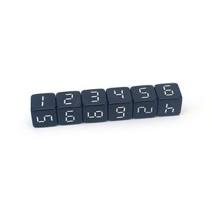 Dés numériques en plastique à 6 faces, noirs, à coins arrondis, 16 mm, en acrylique standard, pour jeux de société et apprentissage des mathématiques - Product Image 4