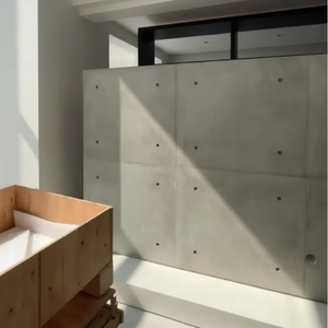 Decoración de pared interior Tablero de hormigón de cara justa Agujeros decorativos industriales Venta directa de fábrica Tablero de cemento prefabricado - Product Image 1