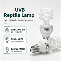 Lampe fluorescente compacte UVB, sortie UVA, E27, ampoule à économie d'énergie pour reptiles, 13W/26W, verre, écologique