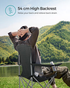SONGMICS-طقم مكون من 2 قابلة للطي مع حامل أكواب بحد أقصى, سعة الحمل <span class=keywords><strong>150</strong></span> درجة ، كرسي التخييم في الهواء الطلق ، من طراز - Product Image 2