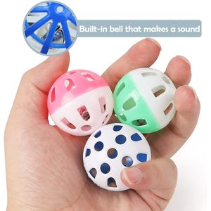 Pelotas de Juguete para Gatos de 1.57 Pulgadas, de Plástico con Campana en el Interior, Diseño de Puntos, para Entrenamiento de Persecución y Juego en Interiores - Product Image 4