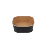 Bol en papier kraft biodégradable imprimé sur mesure, durable et robuste, boîte à lunch à emporter avec couvercle
