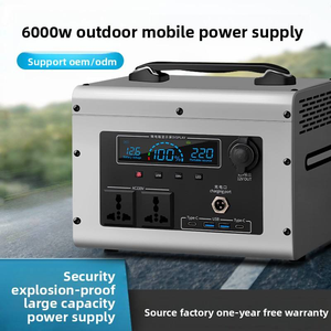 Station d'alimentation portable d'urgence avec batterie LiFePO4, onduleur à onde sinusoïdale pure, recharge solaire/AC/voiture pour le camping - Product Image 3