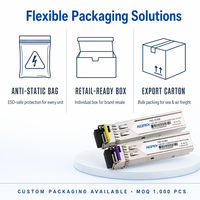Module SFP PACBTECH 1.25G LC/SC, émetteur-récepteur optique monofibre Gigabit BiDi, 80/160 km avec fonction DDM