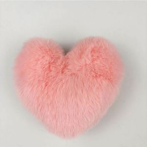 Heart-Shaped Multicolor Heart Shape Faux Fur <b>Keyring</b> Pom Puff Ball With for Diy Keychain Gift - Product Image 4