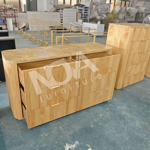 NOVA Modern Natural Oak King Size Muebles de dormitorio 5 piezas Chambre a Coucher Juegos completos Cama de madera con almacenamiento - Product Image 5