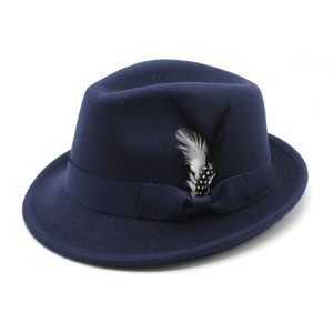 Nuevo Sombrero Fedora Unisex Pequeño con Bordado a Mano de Plumas, Casual, para las Cuatro Estaciones, 100% Poliéster - Product Image 4