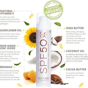 Lotion solaire végane naturelle SPF 50 PA+++ Protection UVA/UVB efficace Hydratation longue durée pour peaux grasses et sensibles - Product Image 3
