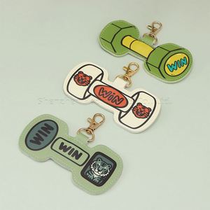 <b>Dumbbell</b> Weights Bag for Backpack Cute Purse Charms Keyring Pu Leather Fitness Set Keychain - Product Image 5