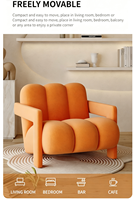 Fauteuil individuel design style crème, fauteuil d'appoint paresseux irrégulier minimaliste moderne très tendance
