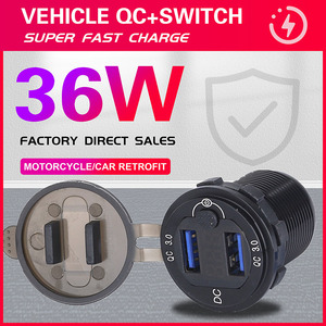 Vỏ Chống Nước Loại Cảm Ứng Mới Ổ Cắm USB QC3.0 2.4A Cổng Kép Với Vôn Kế Kỹ Thuật Số - Product Image 2