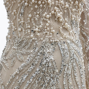 Robes de soirée élégantes en perles champagne pour femmes, fabriquées par un fabricant vérifié, <span class=keywords><strong>robe</strong></span> de luxe avec manches cape, <span class=keywords><strong>robe</strong></span> de bal de luxe - Product Image 3