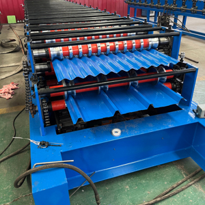 Máy làm ngói lợp hai lớp Trung Quốc, máy tạo hình kim loại cho tấm lợp <span class=keywords><strong>IBR</strong></span>, máy ép và tạo hình cuộn - Product Image 1