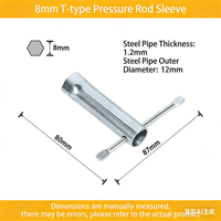Kunci Soket T-handle Galvanis dengan Soket Heksagonal Berbahan Pipa Baja, Set Alat Kunci Casing Batang Terintegrasi Sederhana