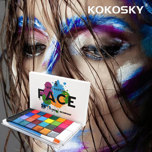 26 цветов минеральной краски на масляной основе и шесть кистей для росписи лица (клоун, оперный герой, Хэллоуин, детская маскарадная косметика), сертифицировано MSDS - Product Image 2