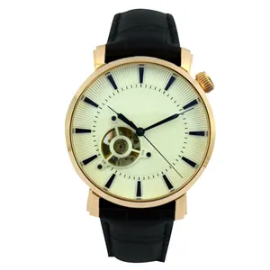 时间令牌高品质真皮手表男士奢侈品牌陀飞轮手表男士机械商务手表