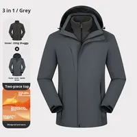 Veste polaire coupe-vent imperméable respirante avec doublure intérieure amovible, épaisse, pour l'extérieur, hiver, streetwear, couleur unie, OEM