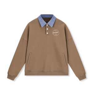 Sweats à capuche lourds personnalisés col boutonné col polo oversize Streetwear pulls pour femmes sweats-shirts en gros - Product Image 6