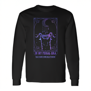 Camiseta de manga larga con estampado de tarot de raccondas que ruedan sobre la luna de In My Feral Era - Product Image 2