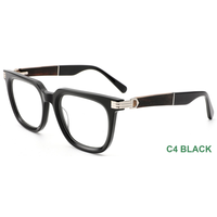 Nouvelles lunettes optiques carrées à monture complète en acétate, bois et métal pour hommes, motif uni, lunettes pour adultes, mode, usage quotidien