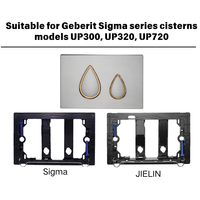 Panel de descarga doble compatible con la serie Sigma con aro dorado, botón de descarga en forma de lágrima para cisterna oculta
