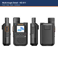 KENEARD KE-116 Radio PoC 4G LTE Jangkauan Jauh 5000km Walkie Talkie Dual SIM 3000mAh 150 Jam Siaga Tipe-C untuk Keamanan Logistik