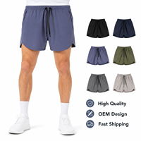 Shorts de course pour hommes avec cordon de serrage élastique à la taille et ourlet fendu, conception OEM, légers, séchage rapide, respirants, pour la gym et l'entraînement