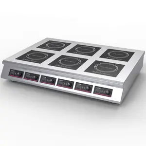 Commercial Catering Restaurant Equipment Multifunctional Electric 6 Burner Induction Cooker