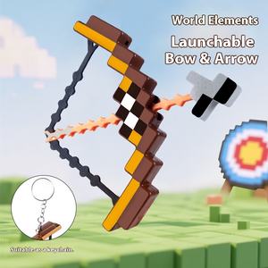 <span class=keywords><strong>Mine</strong></span> Pixel <span class=keywords><strong>Craft</strong></span> Mini jouet Pixel arc et flèche sac pendentif PVC doux bombe lumière porte-clés jouet et bijoux en gros - Product Image 4