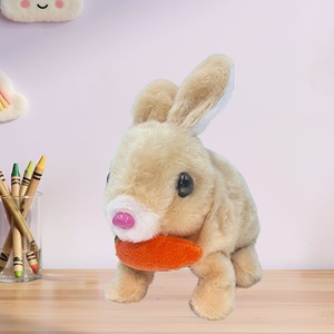 Coniglio Elettrico di Peluche Bianco, Simulazione Animale Domestico, Coniglio Radish che Corre e Canta, Giocattolo in Velluto Caldo, Adorabile Bambola Cartone Animato in Plastica - Product Image 2
