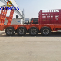 Camion plate-forme garçon lourd lit bas conteneur col de cygne excavatrice Transport semi-remorque camions 100ton Lowbed remorques de camion