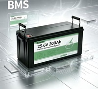 Batterie LiFePO4 25,6V 200Ah 5120Wh, Batterie Lithium 24V à Décharge Profonde avec BMS Bluetooth, Cellules Grade A 6000 Cycles pour VR, Solaire, Hors Réseau