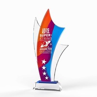 Coupes de trophées en cristal personnalisées, récompenses en verre pour la reconnaissance des employés d'entreprise, champions sportifs, anniversaire de partenariat