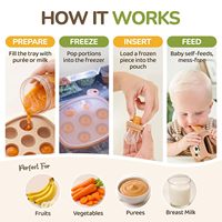 Ensemble d'alimentation pour bébé en silicone, sucette à alimentation lente avec plateau de congélation pour 7-36 mois
