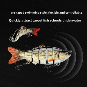Esca Artificiale Realistica a 6 Segmenti Multi-Articolata in Acciaio Inossidabile, Swimbait Bionico per la Pesca di Spigola e Luccio - Product Image 5