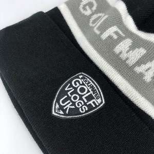 Bonnets d'Hiver en Gros pour Hommes avec Logo Personnalisé Brodé Jacquard Bonnets Noirs Tricotés - Product Image 3