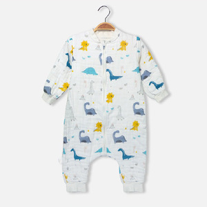 <span class=keywords><strong>Saco</strong></span> de <span class=keywords><strong>Dormir</strong></span> para Bebé de Algodón Puro, Transpirable, Antibacteriano, para Todas las Estaciones, de 6 Capas de Gasa, con Piernas Separadas y Protección Antipatadas, con Mangas Desmontables - Product Image 1